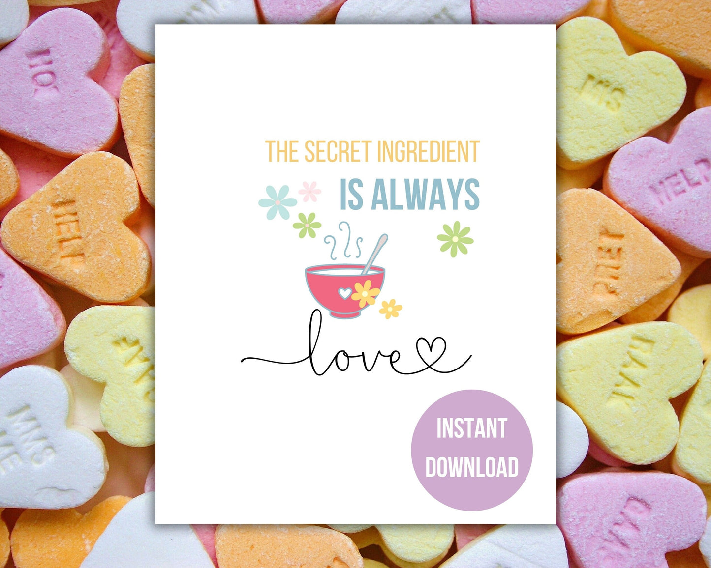 This Kitchen is Seasoned With Love Quote Wall Art | Fun Kitchen Decor | Housewarming Gift Ideas, Funky Wall Art, Printable Wall Art |