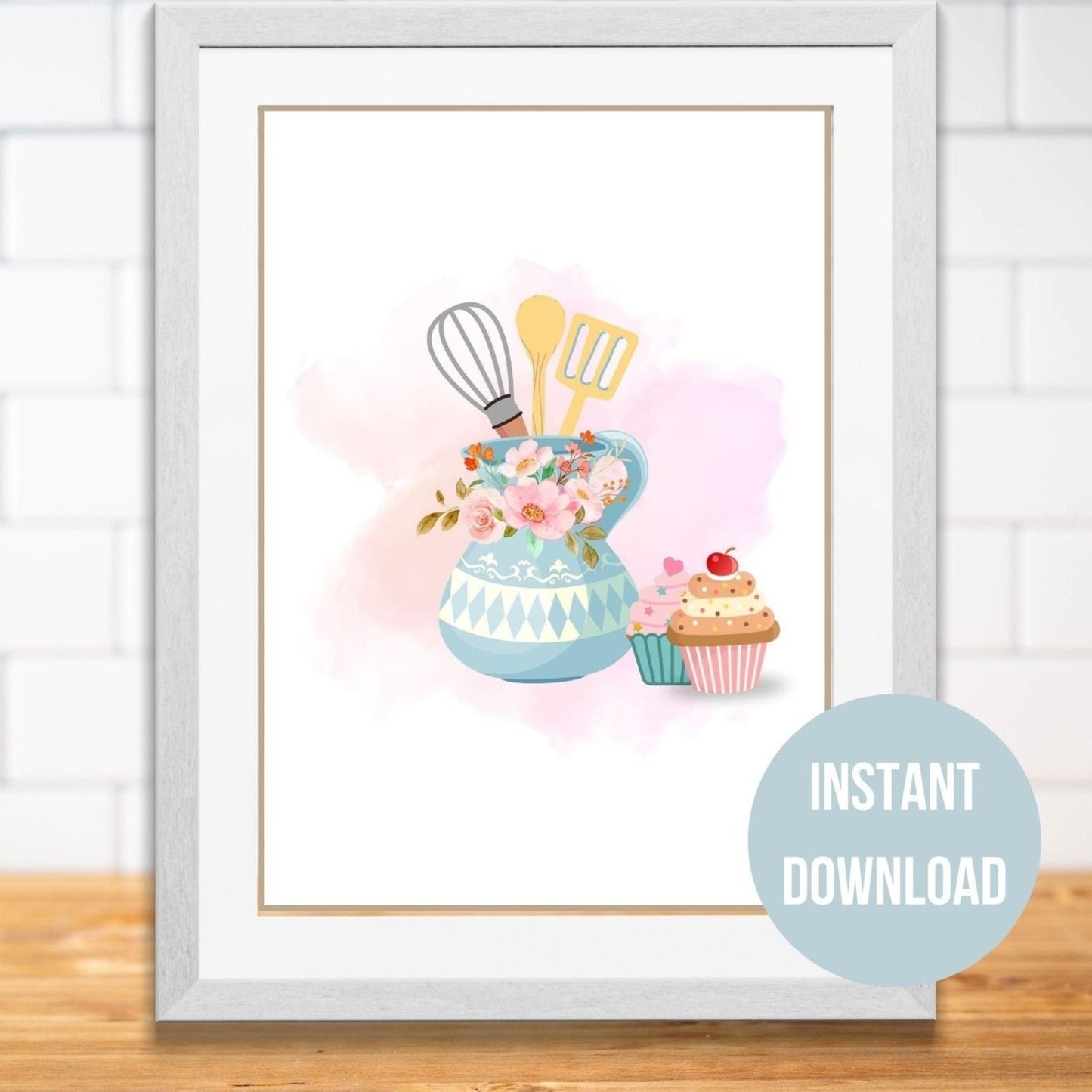 Kitchen Wall Art, Fun Watercolor Print, Cute Wall Decor, Kitchen Art, Printable Funky Wall Art