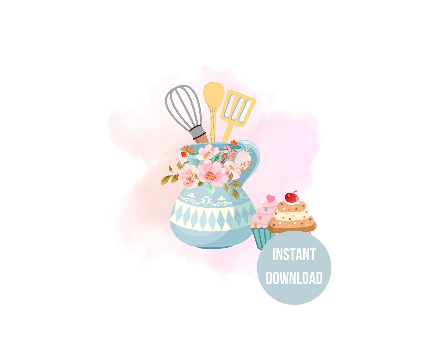 Kitchen Wall Art, Fun Watercolor Print, Cute Wall Decor, Kitchen Art, Printable Funky Wall Art